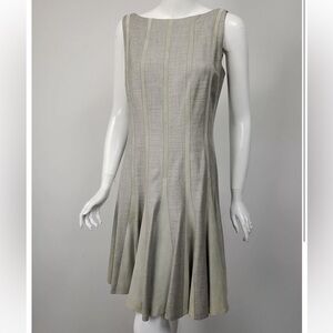 Ralph Lauren Black Label Wool Get Strip Fit Flare Sheath Dress